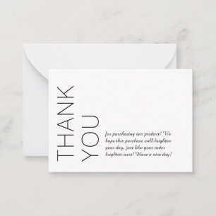 White Modern Minimalistisch Vielen Dank Mitteilungskarte