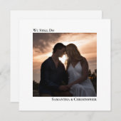 White Modern Minimalistisch Vow Renewal Foto Einladung (Vorne/Hinten)