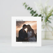 White Modern Minimalistisch Vow Renewal Foto Einladung (Stehend Vorderseite)