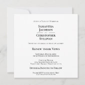 White Modern Minimalistisch Vow Renewal Foto Einladung (Rückseite)