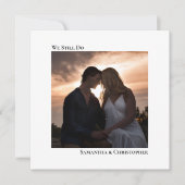 White Modern Minimalistisch Vow Renewal Foto Einladung (Vorderseite)