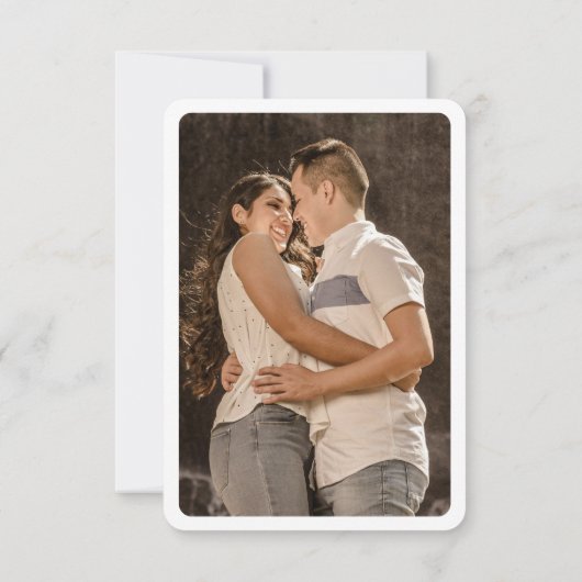 White Modern Photo RSVP Insert QR Code (Rückseite)