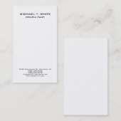 White Modern Schlicht Simple Attractive Minimalist Visitenkarte (Vorne/Hinten)