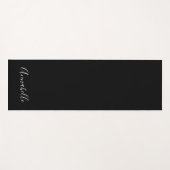 White Modern Script auf Black Personalisiert Yoga Yogamatte (Vorderseite (Horizontal))
