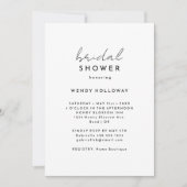 White Modern Script Brautparty Einladung (Vorderseite)