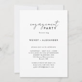 White Modern Script Engagement Party Einladung (Vorderseite)