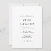 White Modern Script Foto Wedding Einladung (Vorderseite)
