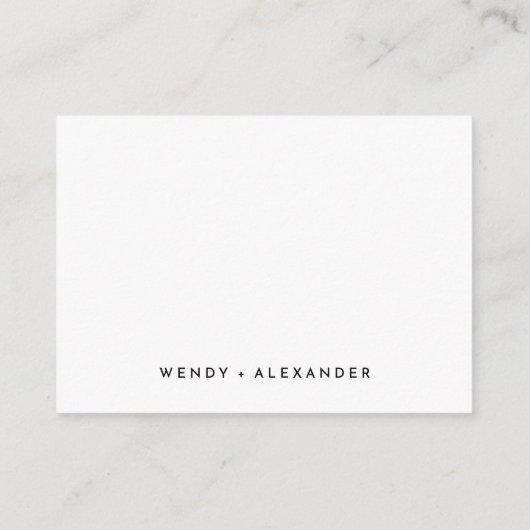 White Modern Script Hochzeitswünsche gut Begleitkarte (Rückseite)