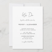 White Modern Script machen wir Foto Hochzeit Einladung (Vorderseite)