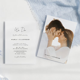White Modern Script machen wir Foto Hochzeit Einladung