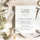 White Modern Script Night Before Probe Dinner Einladung