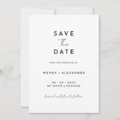 White Modern Script Save The Date (Vorderseite)