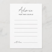 White Modern Script Wedding Advice Card Hinweiskarte (Vorderseite)