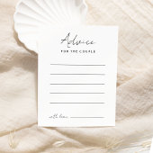 White Modern Script Wedding Advice Card Hinweiskarte
