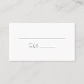 White Modern Script Wedding Flat Platzkarte (Vorderseite)