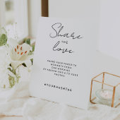 White Modern Script Wedding Hashtag Sockelschild