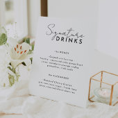 White Modern Script Wedding Signature Drinks Sockelschild