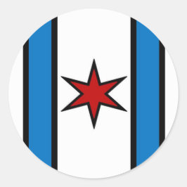 White Modern Shield Circle Sticker