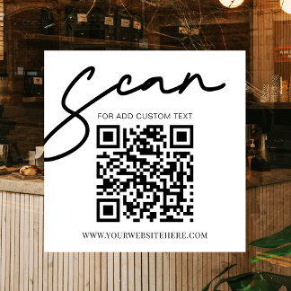 White Modern Simple Promotional Business QR Code Fensteraufkleber