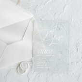White Modern Simple Wedding Acryleinladungen