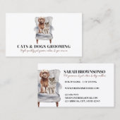 White Modern Sofa Poodle Dog Scottish Cat Pet Visitenkarte (Vorne/Hinten)