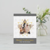 White Modern Stars Foto Folien Feiertagspostkarte (Stehend vorne)