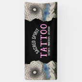 White Modern Text Hand Drawn 2 Photo Business Name Banner (Vertikal)