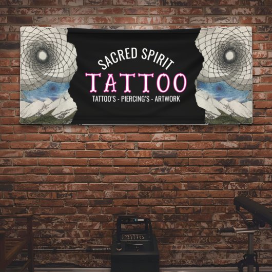 White Modern Text Hand Drawn 2 Photo Business Name Banner