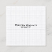 White Modern Trendy Karos Minimalistisch Beruflich Quadratische Visitenkarte (Vorderseite)