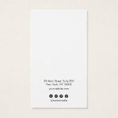 White Modern Typografy Earring Display Card (Rückseite)