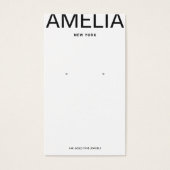 White Modern Typografy Earring Display Card (Vorderseite)