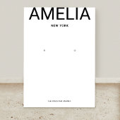 White Modern Typografy Earring Display Card