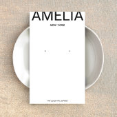 White Modern Typografy Earring Display Card