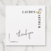 White Modern Ultra Chic Minimal Foto Hochzeit Geschenkanhänger (Rückseite)