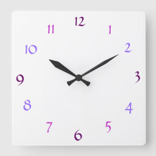 White Modern Wall Clock Quadratische Wanduhr
