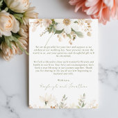 White Modern Watercolor Floral Wedding Dankeskarte