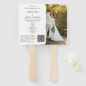 White Modern Wedding Ceremony Program Hand fans Fächer (Vorne und Hinten)