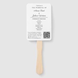 White Modern Wedding Ceremony Program Hand fans Fächer