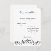 White Modern Wedding Einladung - elegant (Vorne/Hinten)