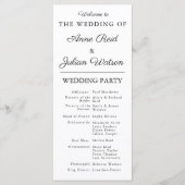 White Modern  Wedding Timeline and Party QR Code Programm (Vorderseite)