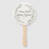 White Modern Wedding with Eucalyptus leaves Fächer (Vorderseite)