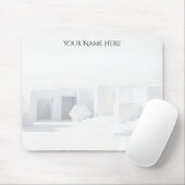 White Monochromatic Architectural Mousepad (Mit Mouse)