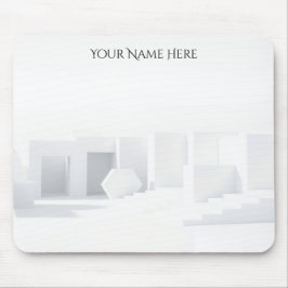 White Monochromatic Architectural Mousepad