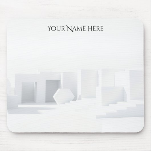White Monochromatic Architectural Mousepad (Vorne)