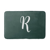White Monogram Evergreen Badematte (Vorderseite)
