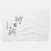 White Monogram Initial Modern Family Name Oma Geschirrtuch (Horizontal)