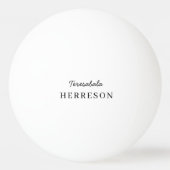 White Monogram Modern Minimalist Stylish Design Tischtennisball (Rückseite)