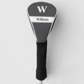 White Monogram Name Golf Head Cover Golf Headcover (Vorderseite)