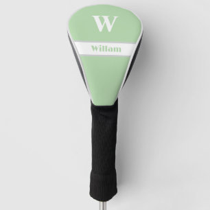 White Monogram Name Golf Head Cover Headcover