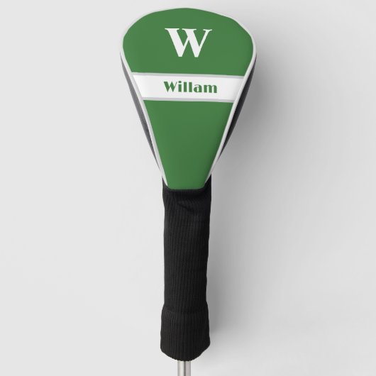 White Monogram Name Golf Head Cover Headcover (Vorderseite)
